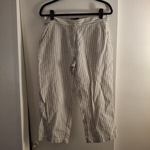 Brandon Thomas Women's Blue And Crean Striped Chinos